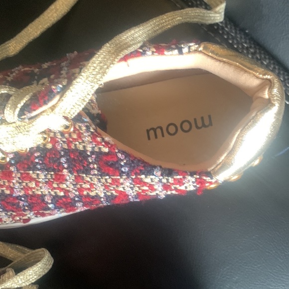 Moow size 37 European, excellent condition, Fabric plaid canvas and gold… - Picture 9 of 9